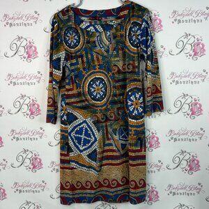 ISLE by Melin Kayin dress keyhole stained glass look Colorful Geometric Dress
